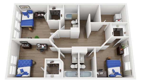 Student Apartment Floor Plans | Athens Ridge